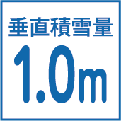 垂直積雪量1.0m